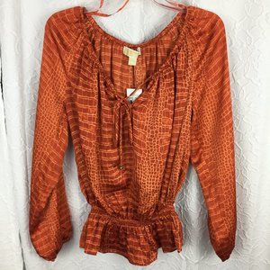 Michael Kors Silky Snake Print Blouse size S